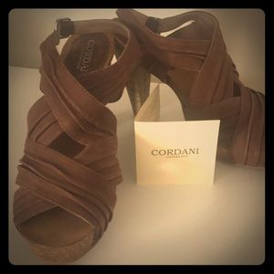 "Russell"  brown suede chunky heel.